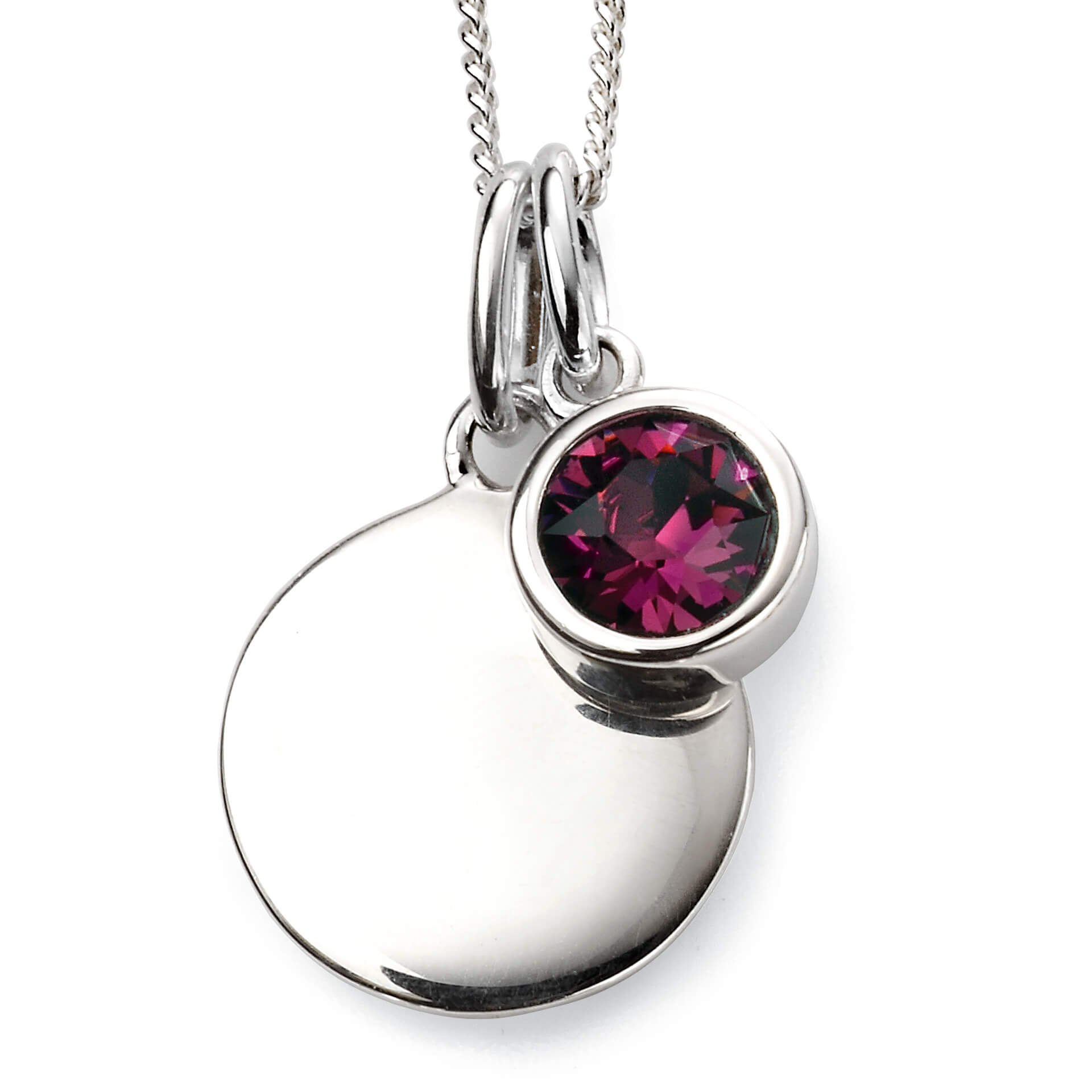 Gecko Jewellery Sterling Silver Crystal Birthstone Pendant Necklace