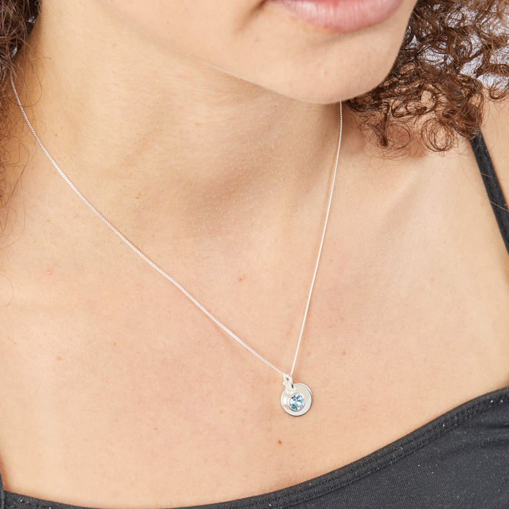 Gecko Jewellery Sterling Silver Crystal Birthstone Pendant Necklace