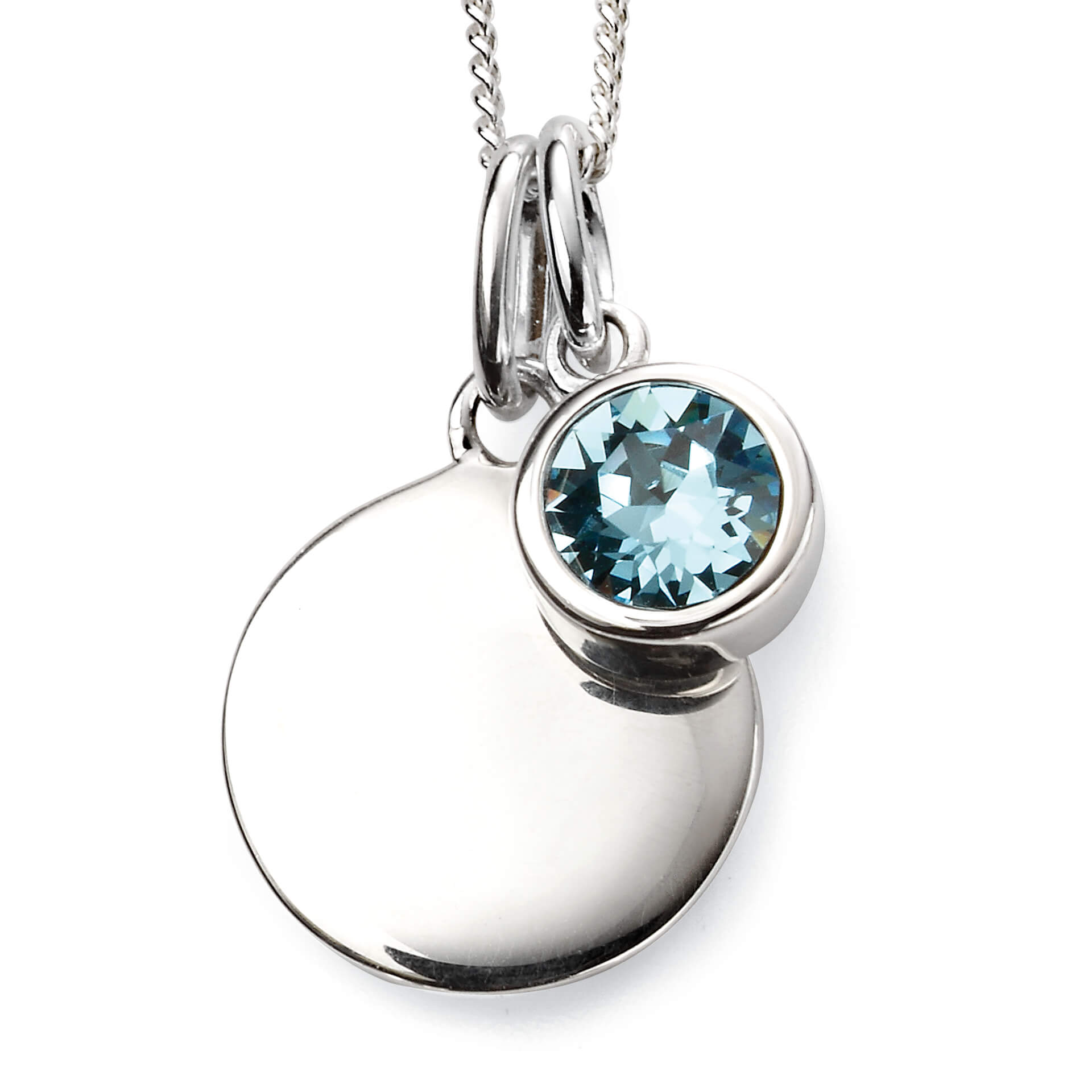 Gecko Jewellery Sterling Silver Crystal Birthstone Pendant Necklace