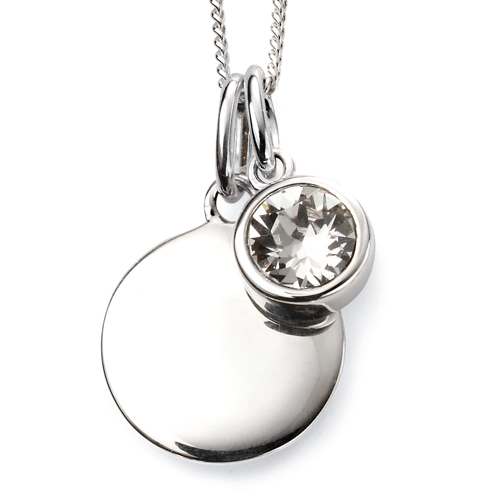 Gecko Jewellery Sterling Silver Crystal Birthstone Pendant Necklace