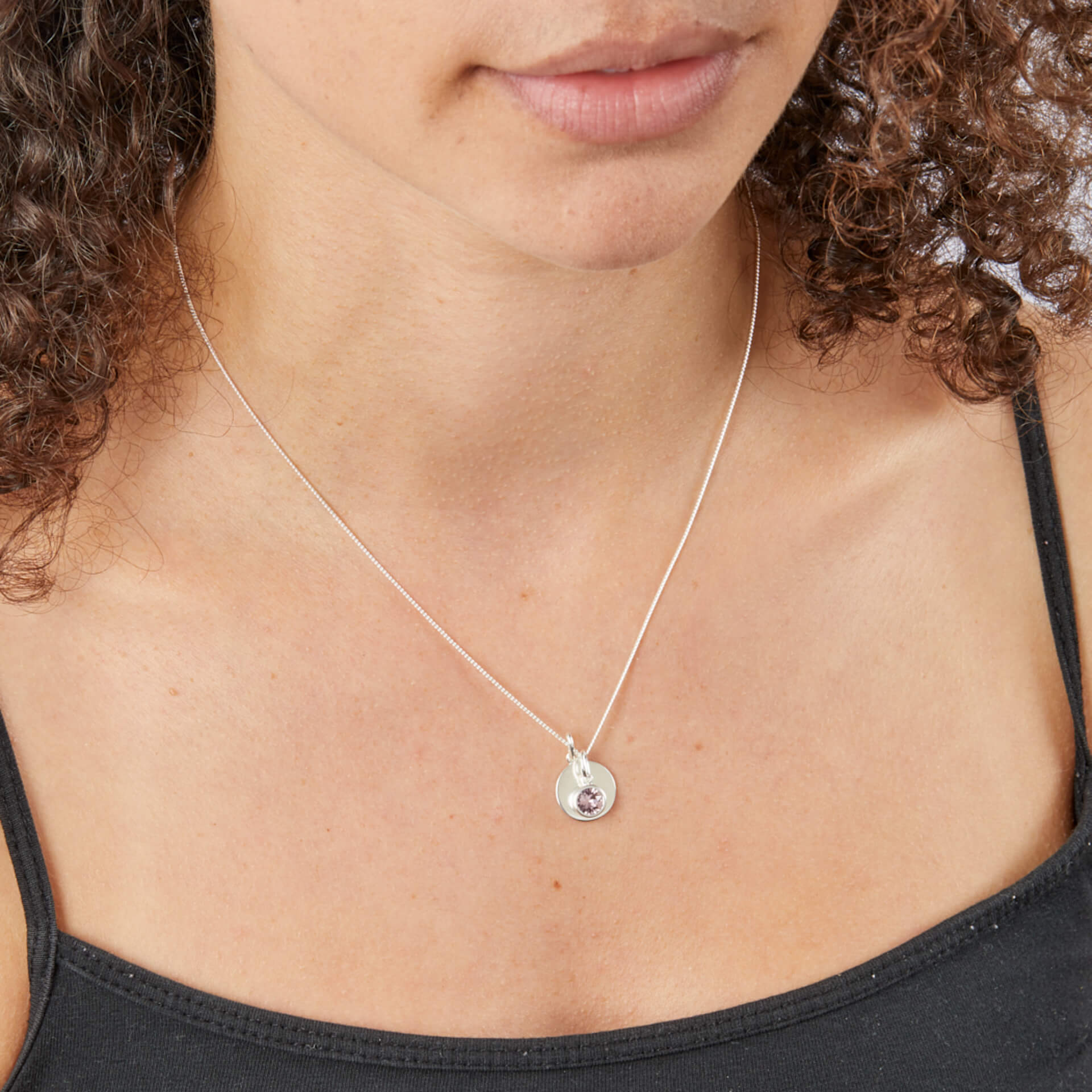 Gecko Jewellery Sterling Silver Crystal Birthstone Pendant Necklace