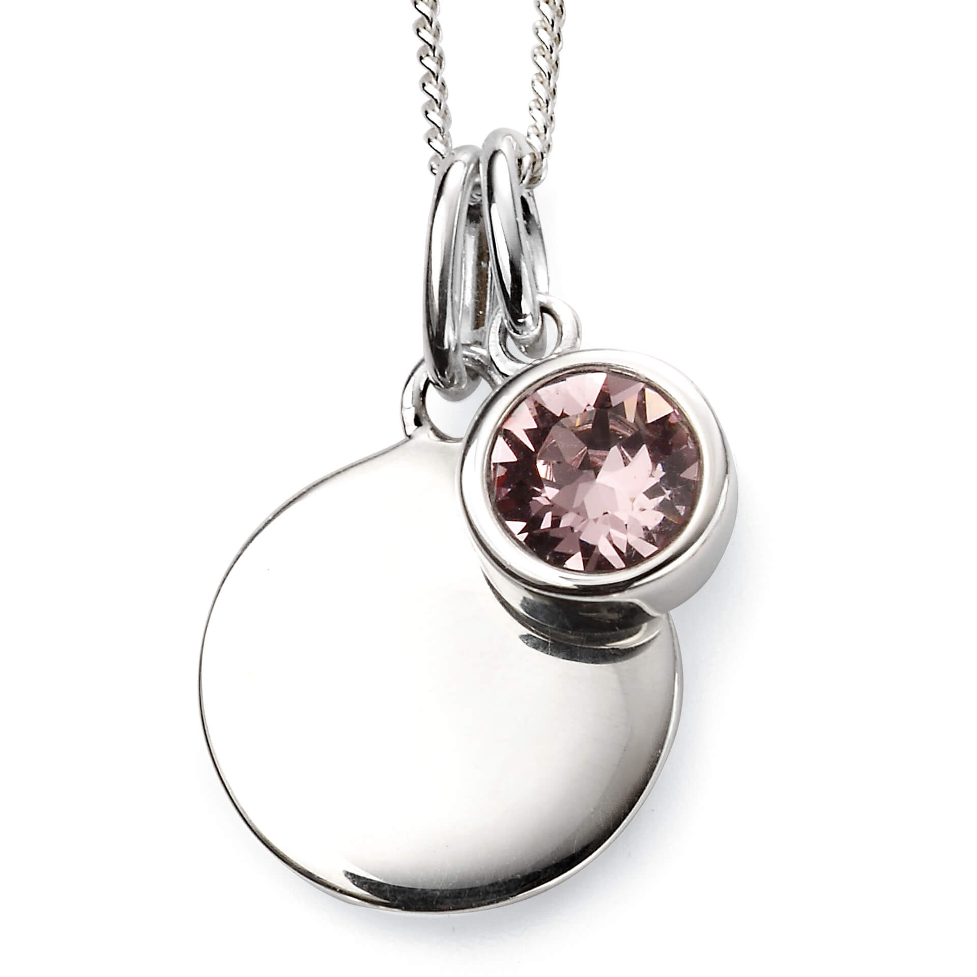 Gecko Jewellery Sterling Silver Crystal Birthstone Pendant Necklace