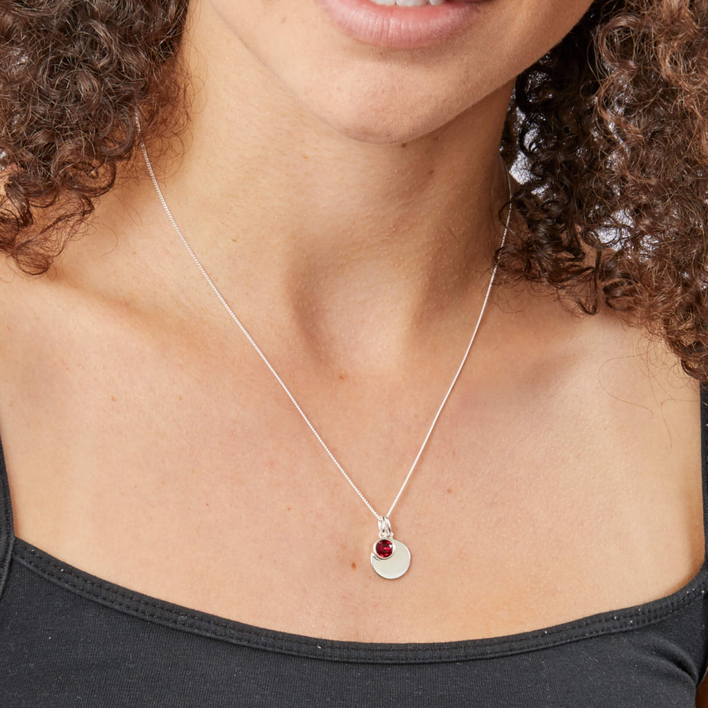Gecko Jewellery Sterling Silver Crystal Birthstone Pendant Necklace
