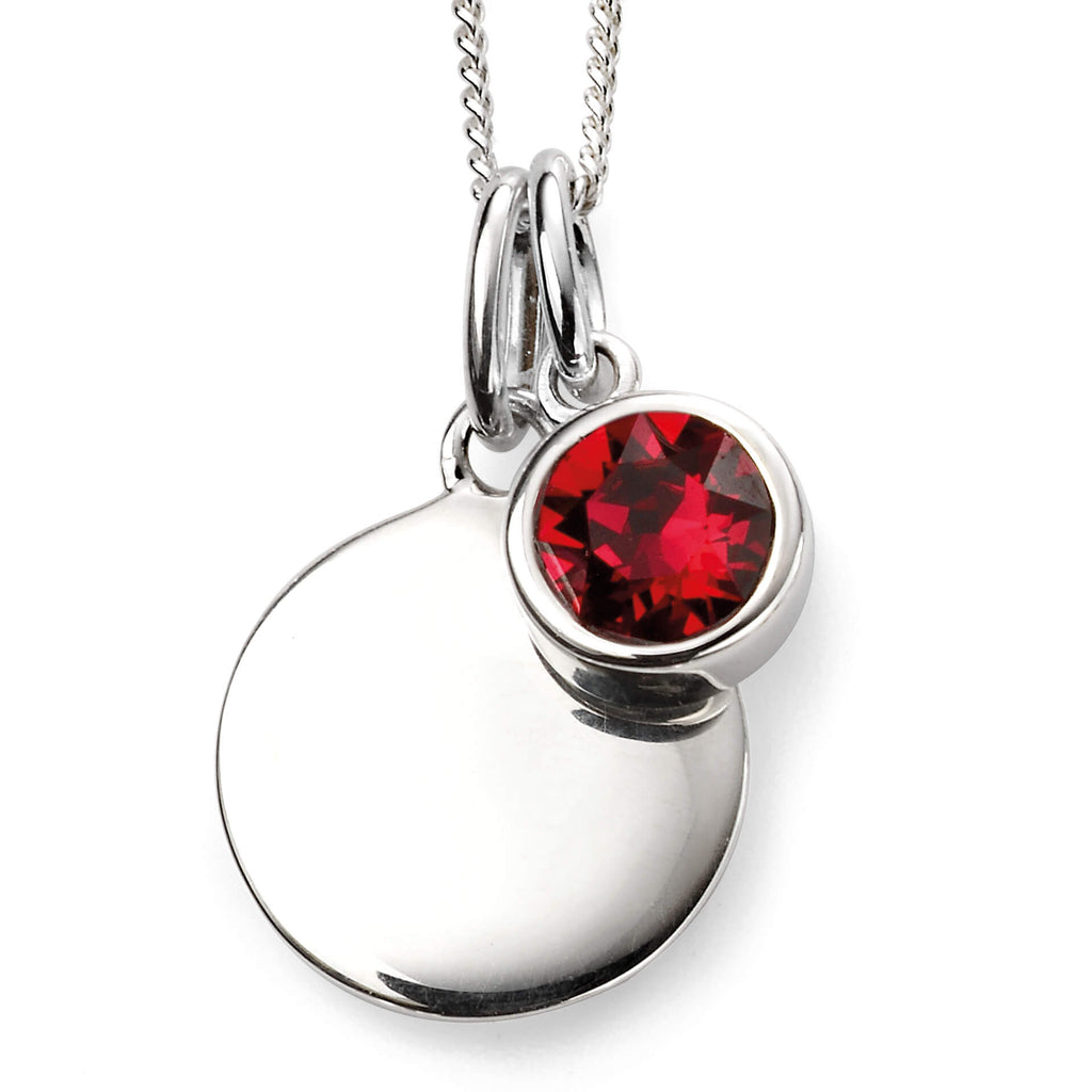 Gecko Jewellery Sterling Silver Crystal Birthstone Pendant Necklace