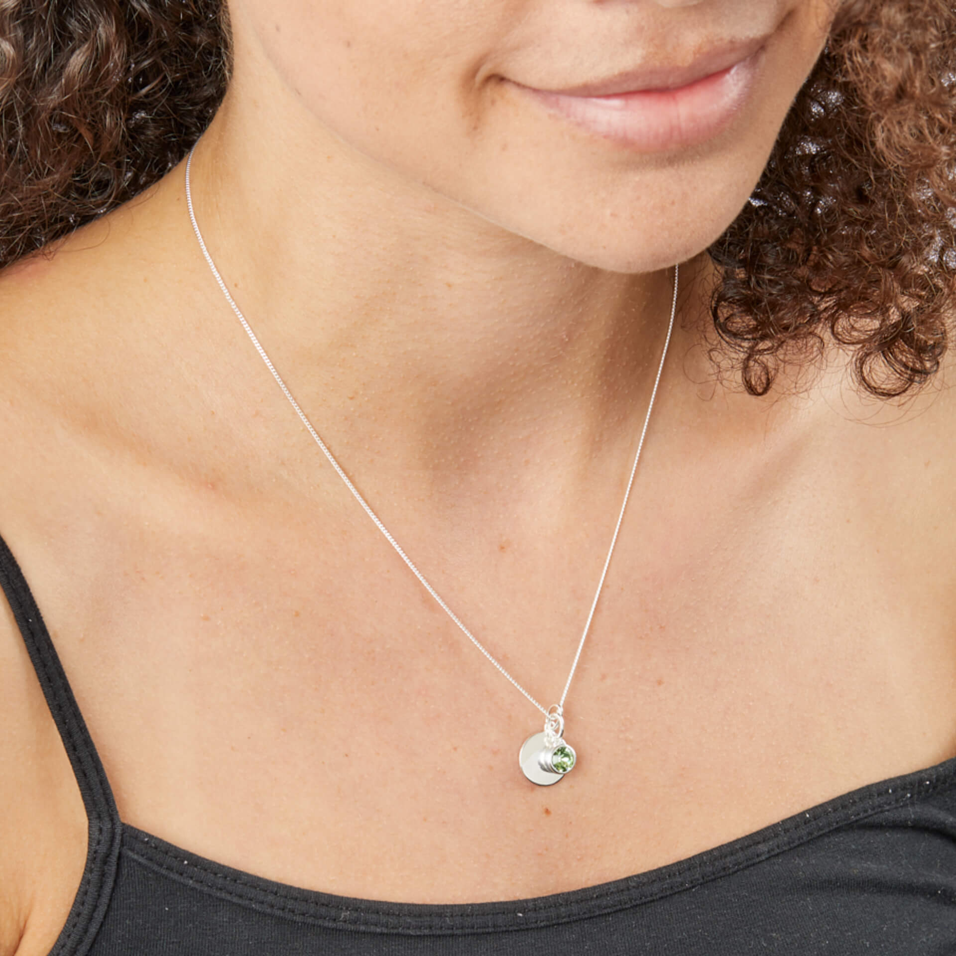 Gecko Jewellery Sterling Silver Crystal Birthstone Pendant Necklace