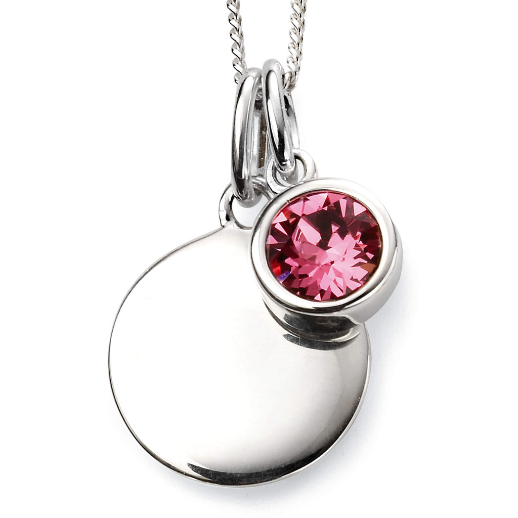 Gecko Jewellery Sterling Silver Crystal Birthstone Pendant Necklace