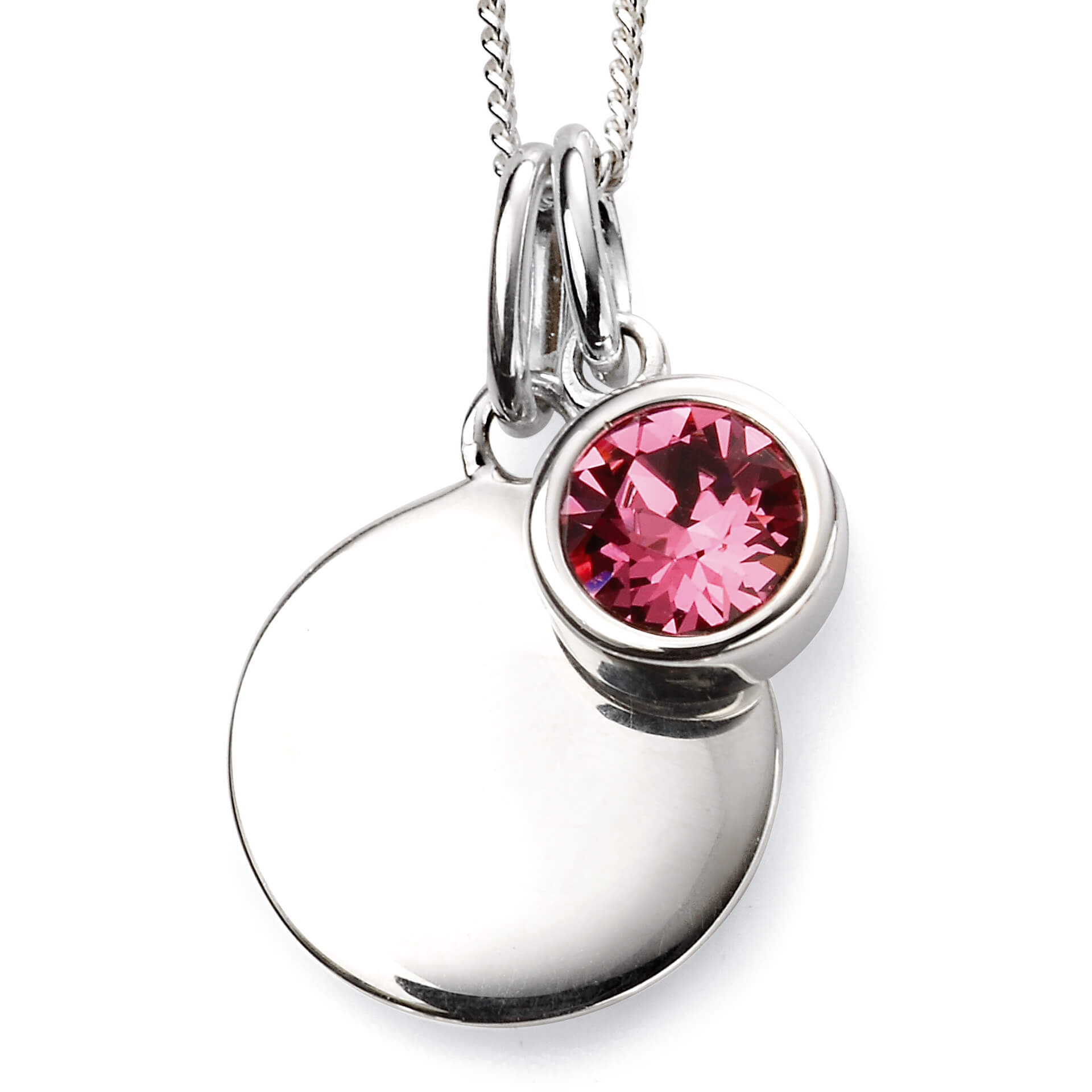 Gecko Jewellery Sterling Silver Crystal Birthstone Pendant Necklace