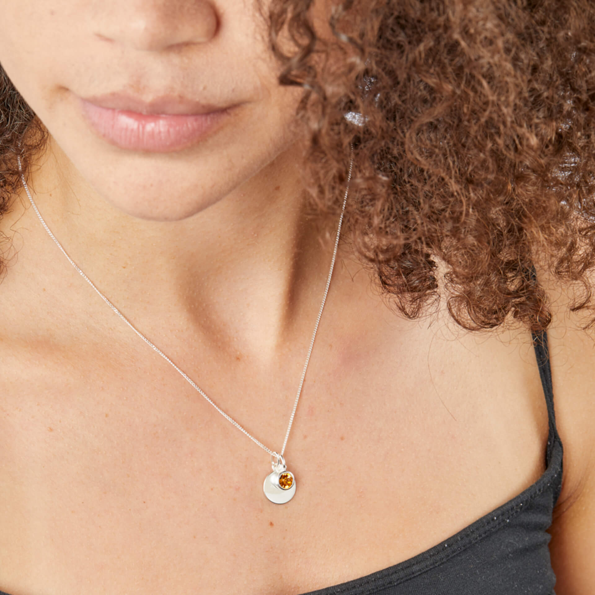 Gecko Jewellery Sterling Silver Crystal Birthstone Pendant Necklace