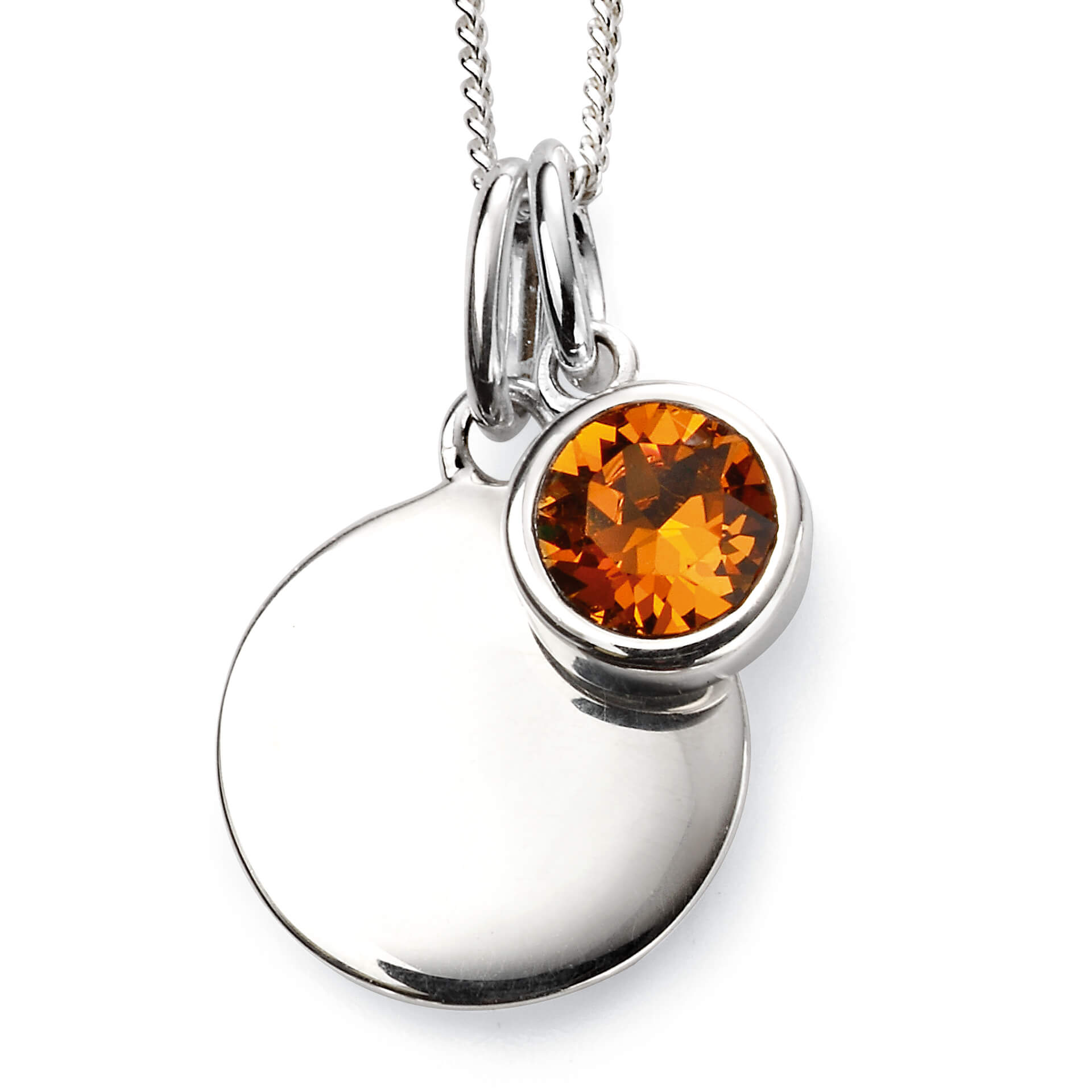 Gecko Jewellery Sterling Silver Crystal Birthstone Pendant Necklace