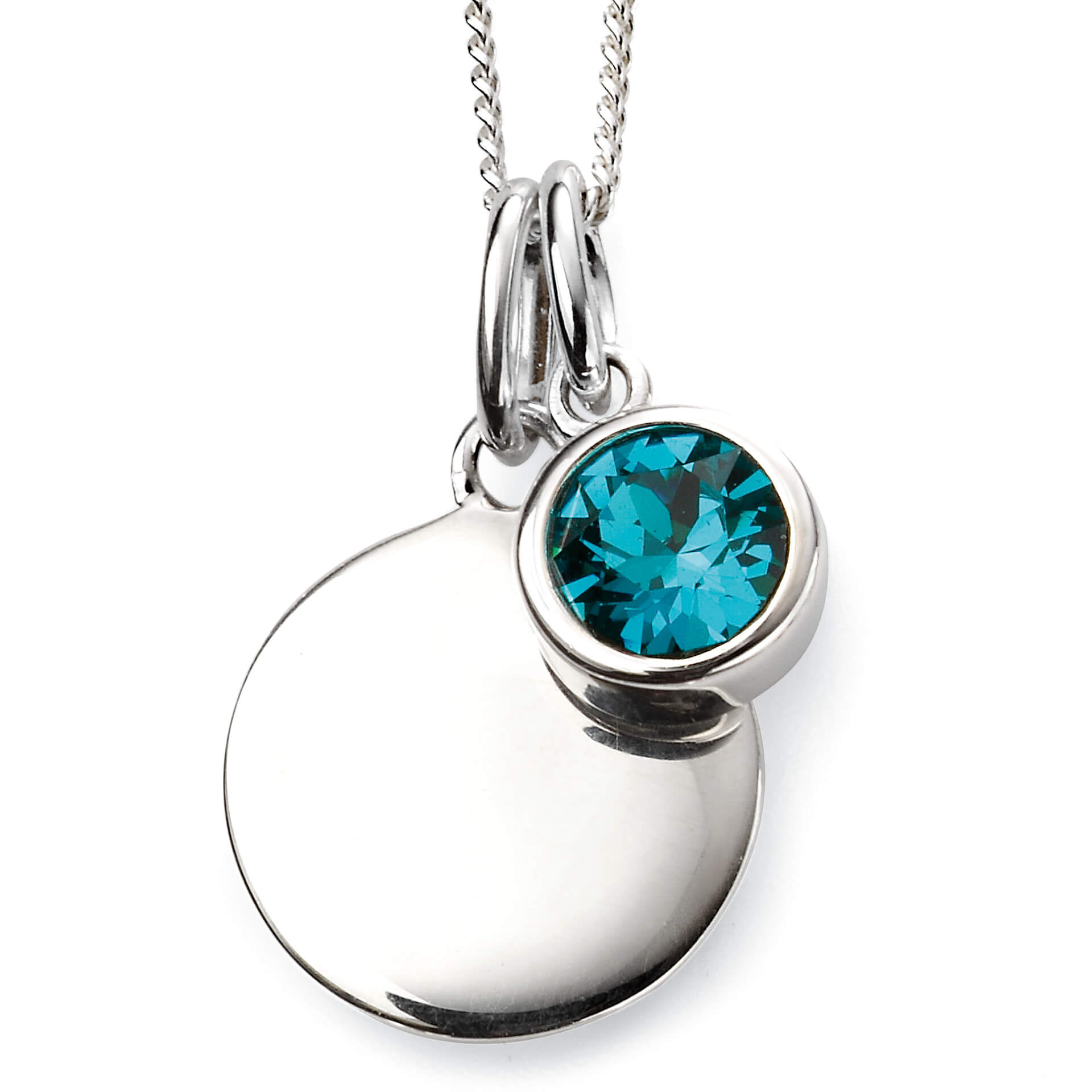 Gecko Jewellery Sterling Silver Crystal Birthstone Pendant Necklace