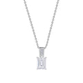 Diamonfire Emerald Cut Zirconia Pendant – Triple Plated Sterling Silver