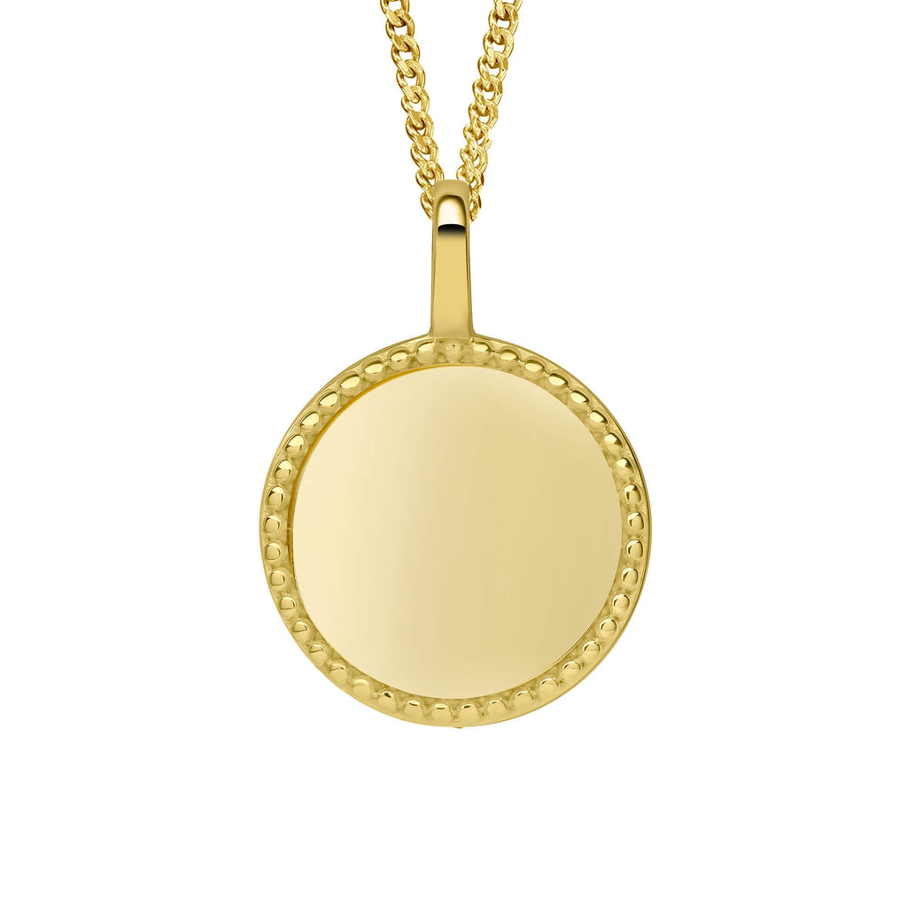 Gecko Jewellery Milgrain Edge Disc Pendant | Recycled Sterling Silver
