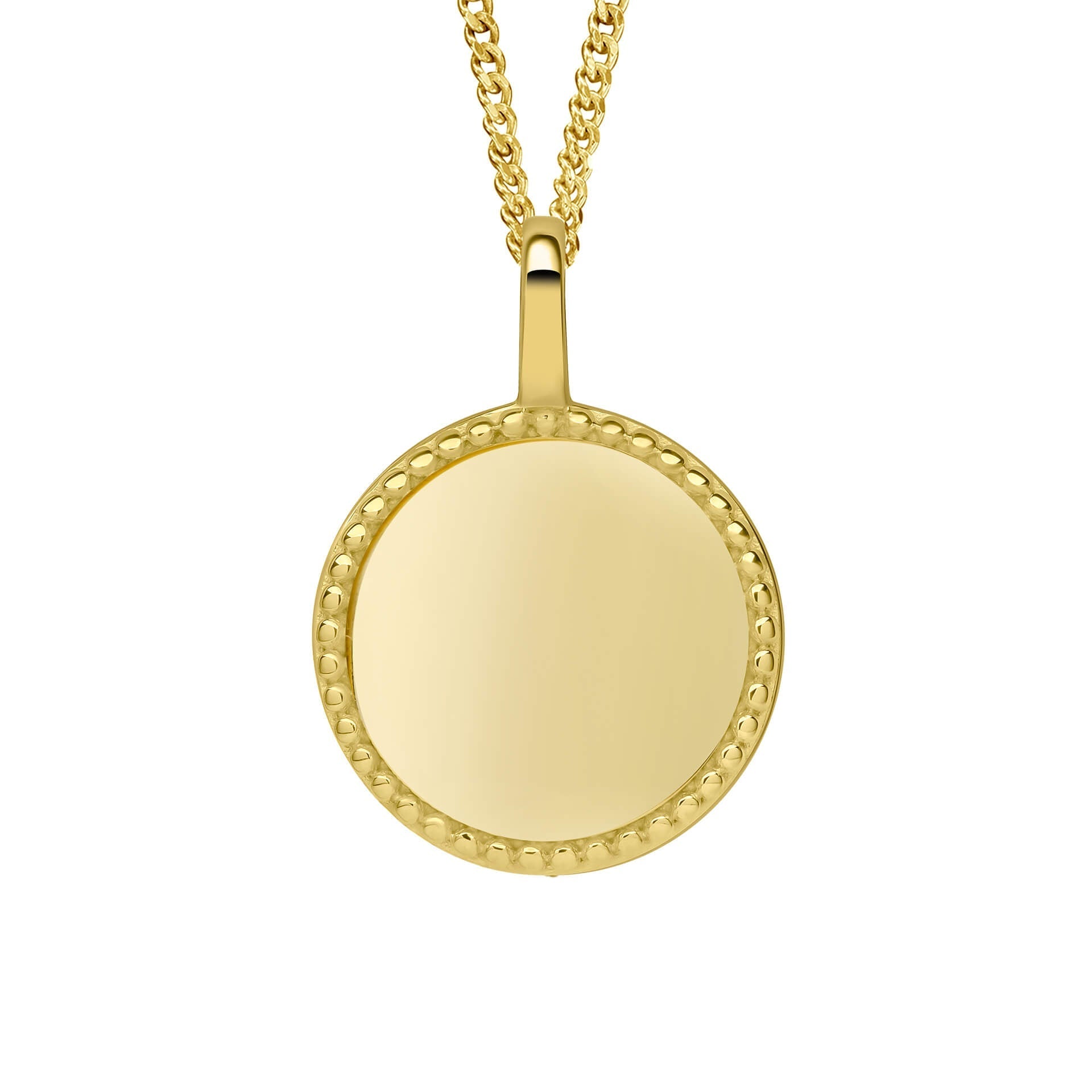 Gecko Jewellery Milgrain Edge Disc Pendant | Recycled Sterling Silver