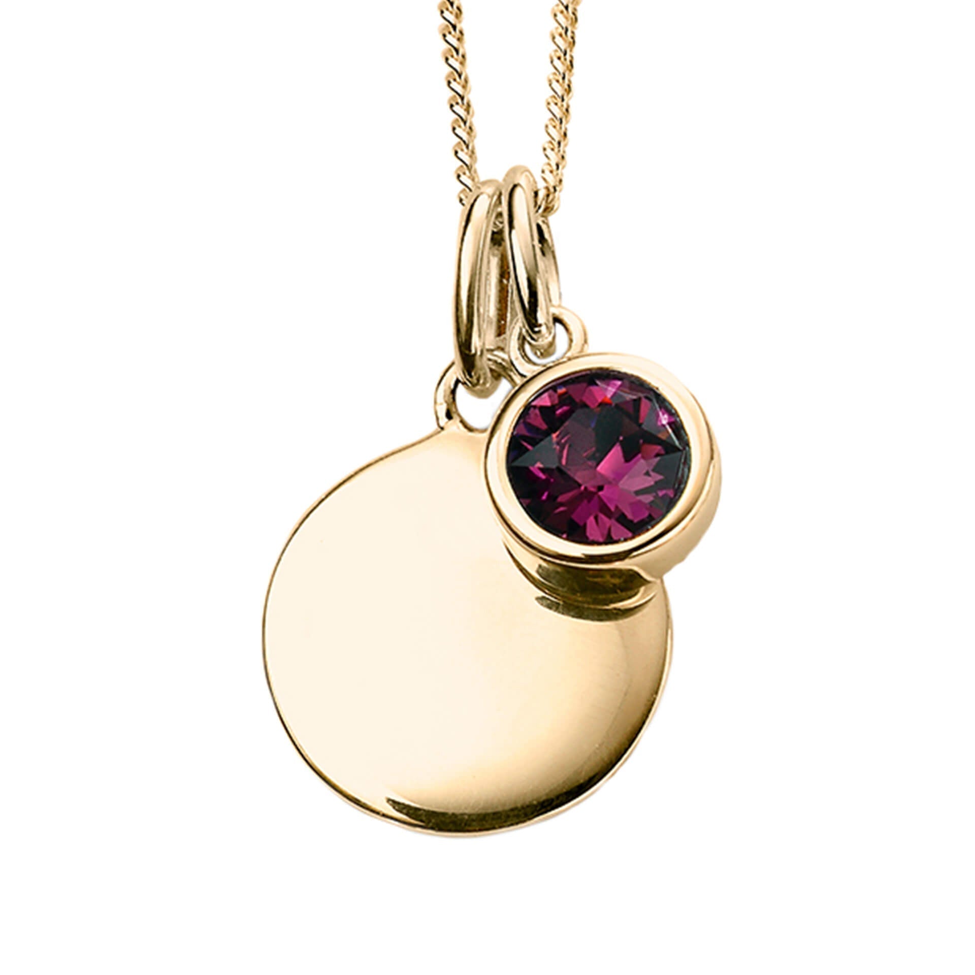 Gecko Jewellery Sterling Silver Crystal Birthstone Pendant Necklace