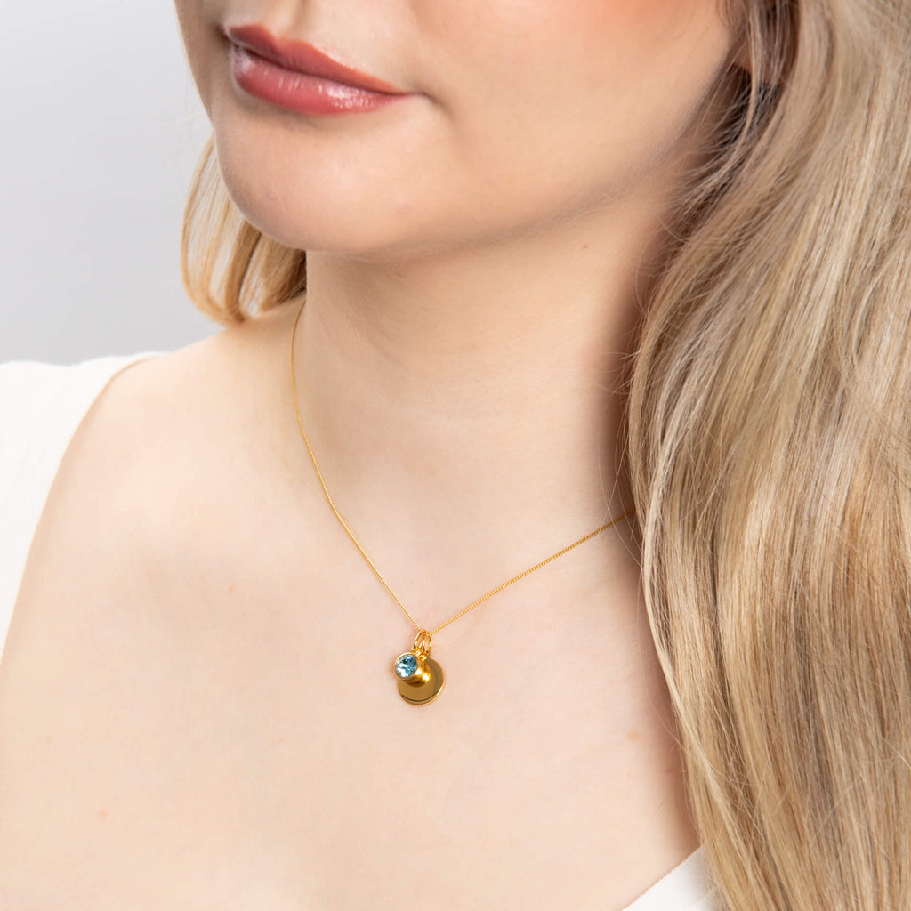 Gecko Jewellery Sterling Silver Crystal Birthstone Pendant Necklace