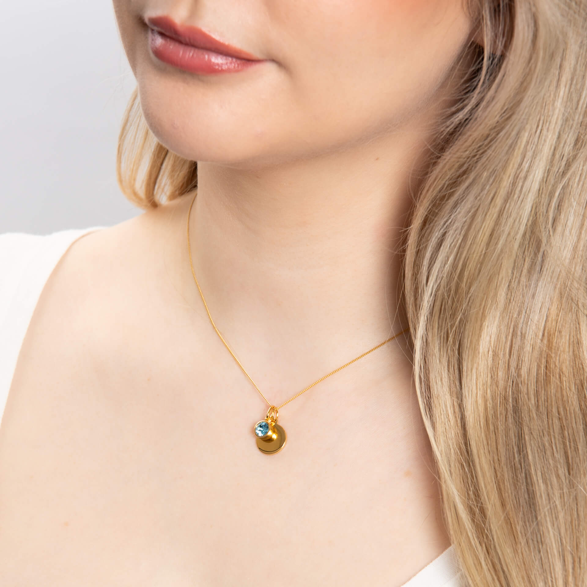 Gecko Jewellery Sterling Silver Crystal Birthstone Pendant Necklace
