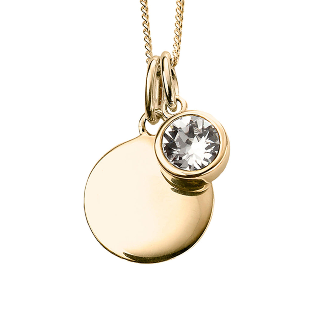 Gecko Jewellery Sterling Silver Crystal Birthstone Pendant Necklace