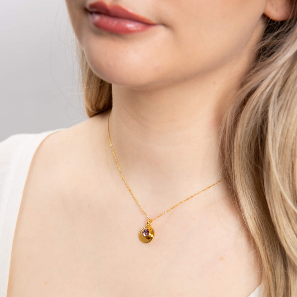 Gecko Jewellery Sterling Silver Crystal Birthstone Pendant Necklace