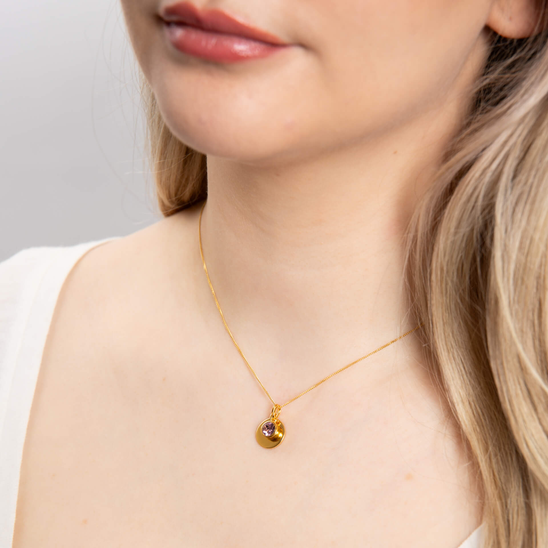 Gecko Jewellery Sterling Silver Crystal Birthstone Pendant Necklace