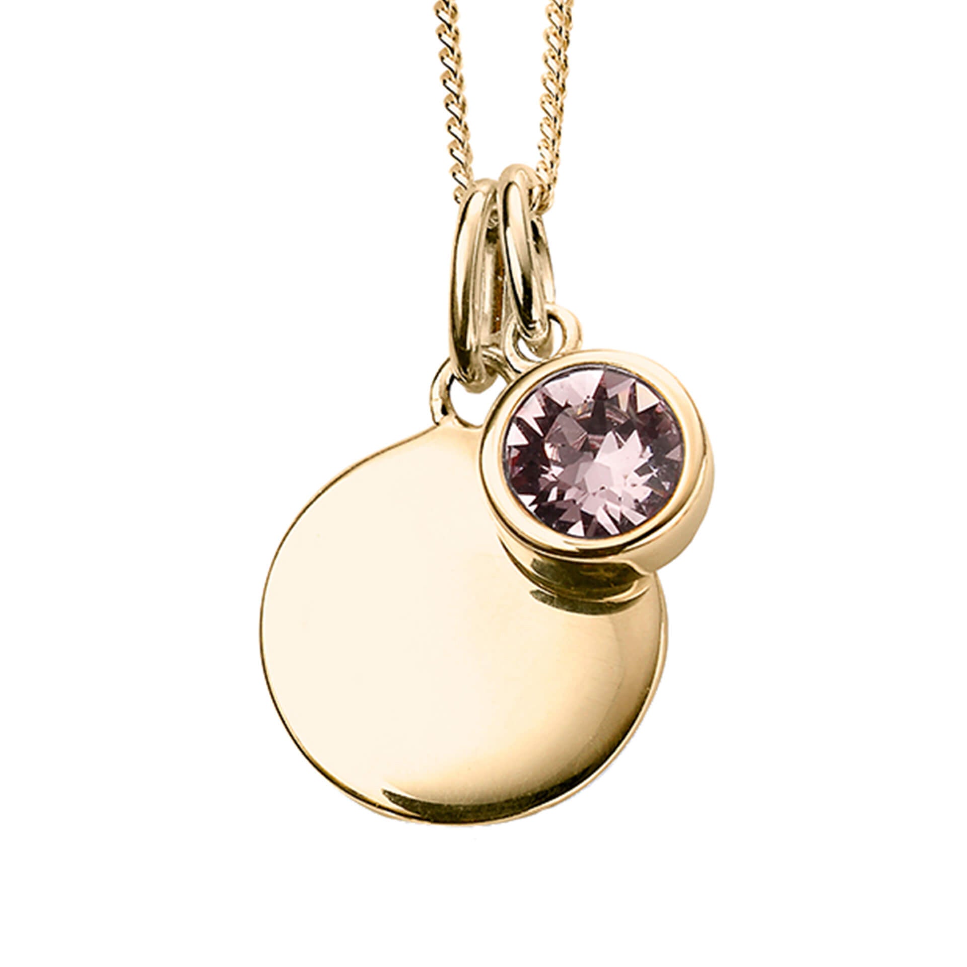 Gecko Jewellery Sterling Silver Crystal Birthstone Pendant Necklace