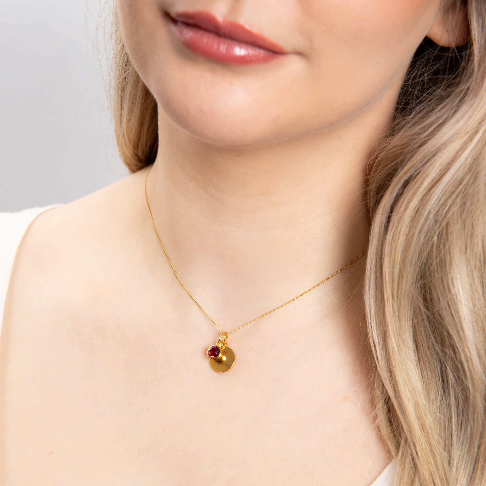 Gecko Jewellery Sterling Silver Crystal Birthstone Pendant Necklace