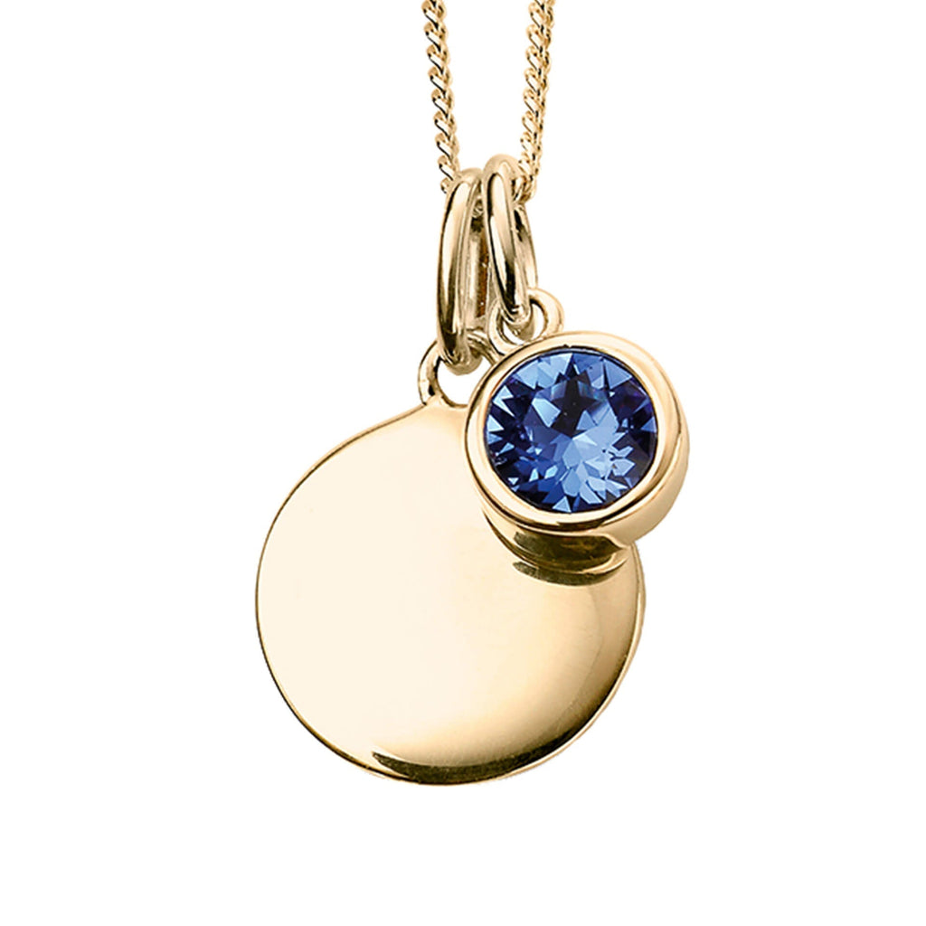 Gecko Jewellery Sterling Silver Crystal Birthstone Pendant Necklace