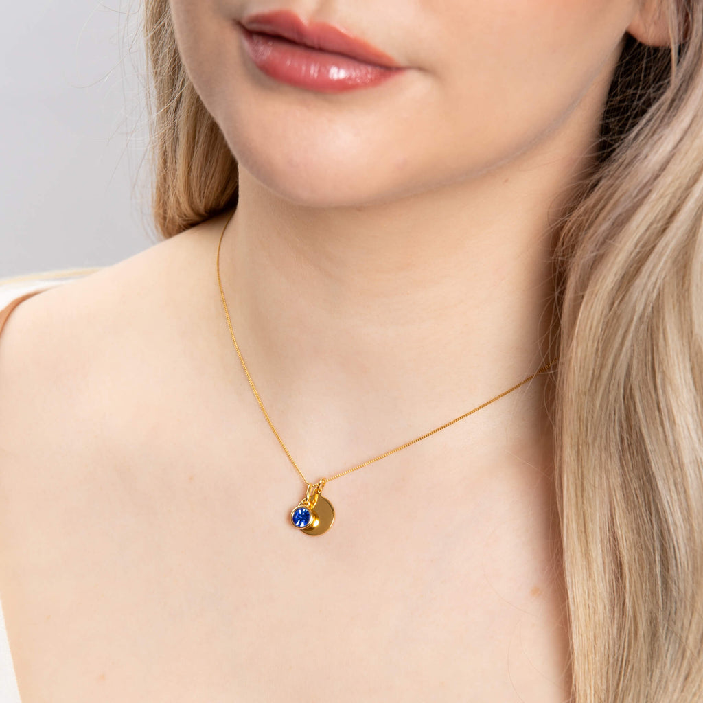 Gecko Jewellery Sterling Silver Crystal Birthstone Pendant Necklace