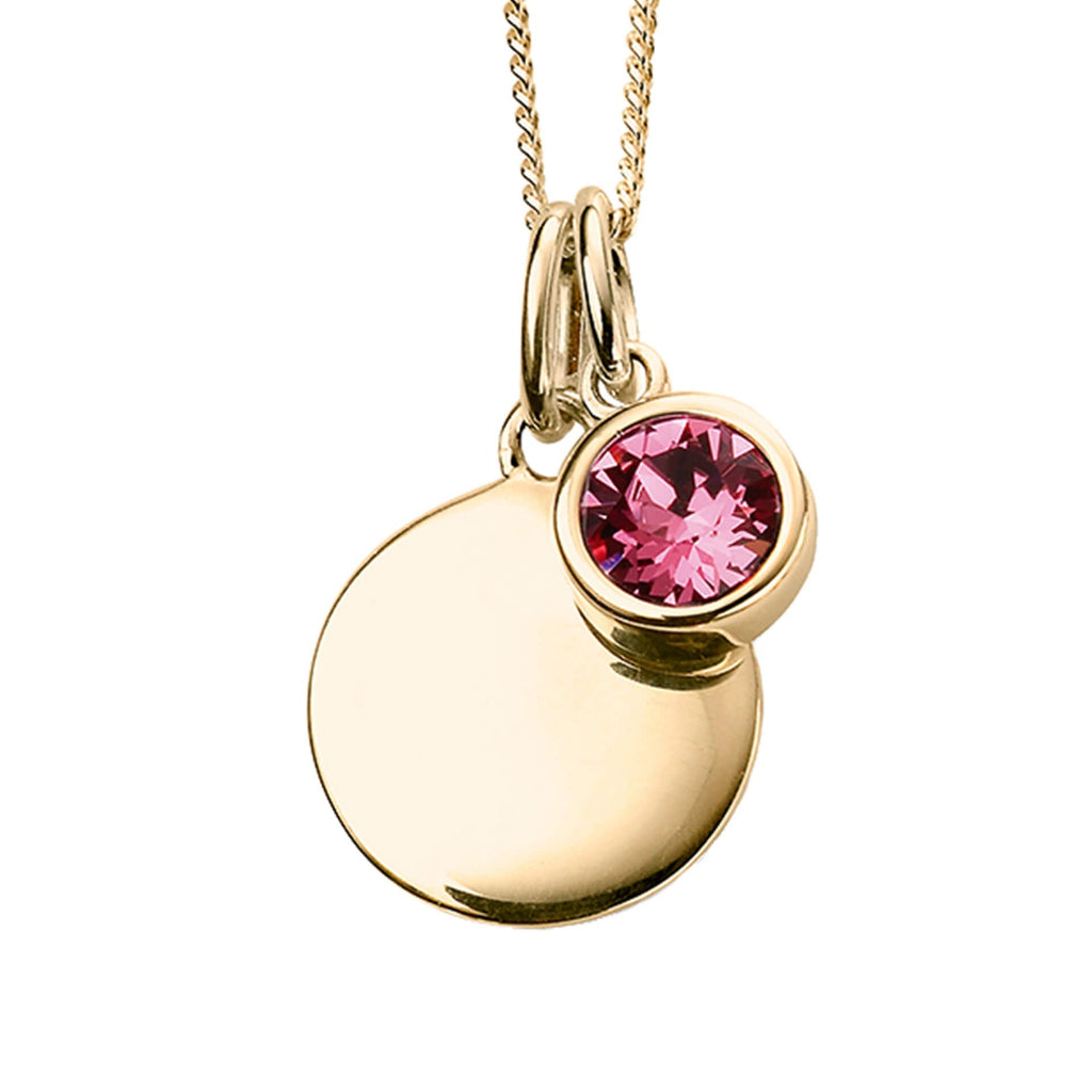 Gecko Jewellery Sterling Silver Crystal Birthstone Pendant Necklace