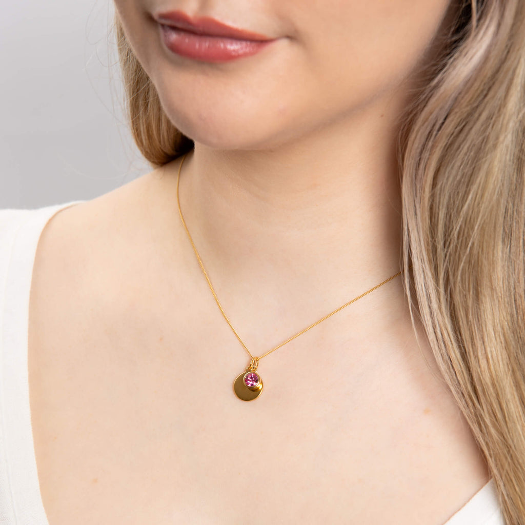 Gecko Jewellery Sterling Silver Crystal Birthstone Pendant Necklace