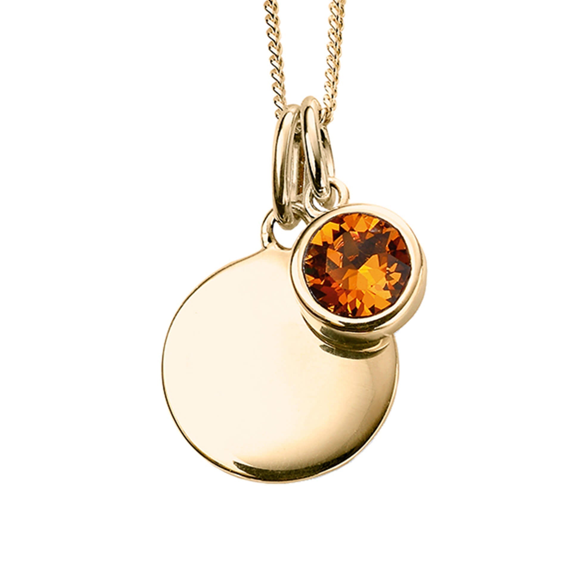 Gecko Jewellery Sterling Silver Crystal Birthstone Pendant Necklace