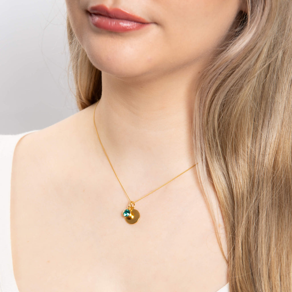 Gecko Jewellery Sterling Silver Crystal Birthstone Pendant Necklace