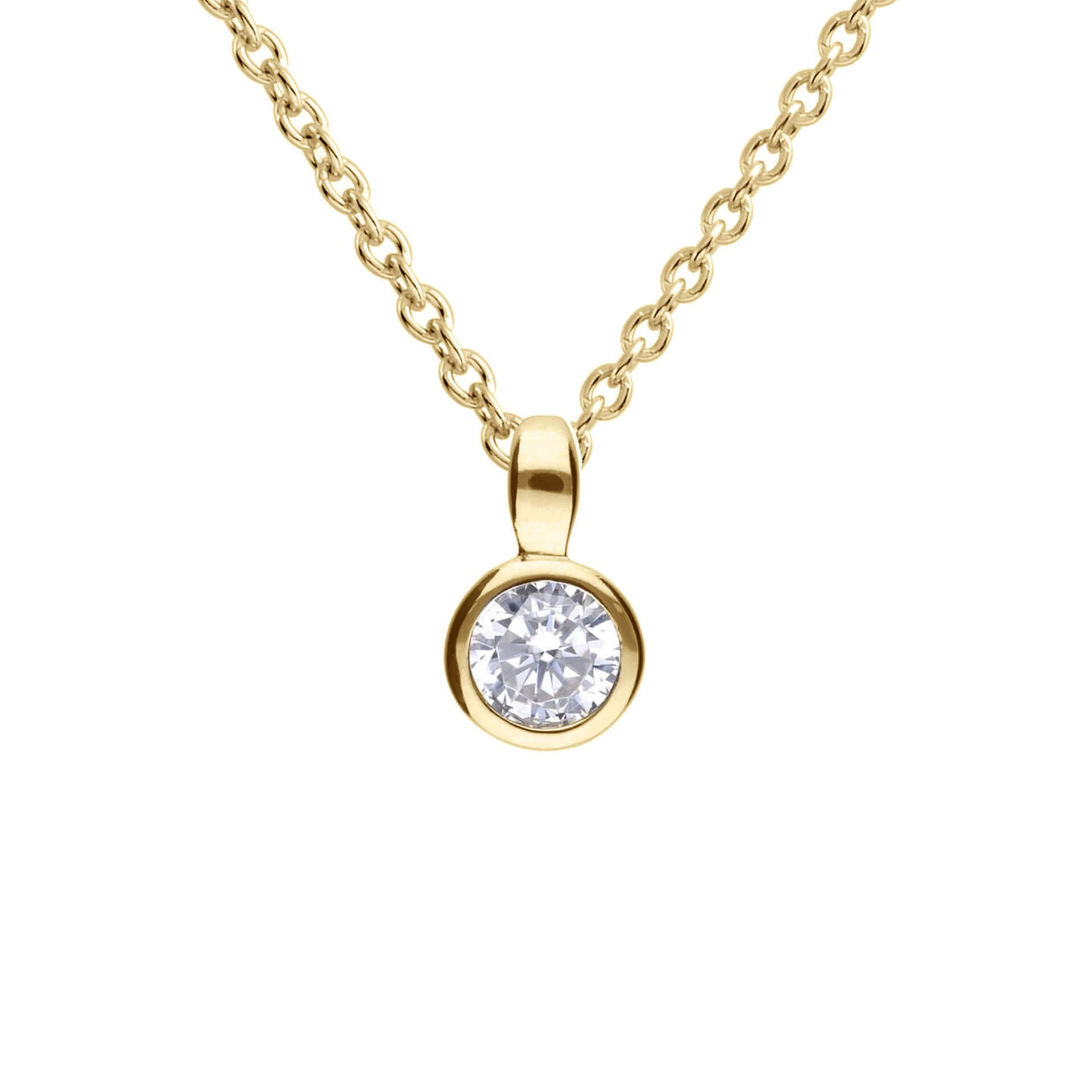 Diamonfire Bezel Set Carat Pendant | Sterling Silver Zirconia