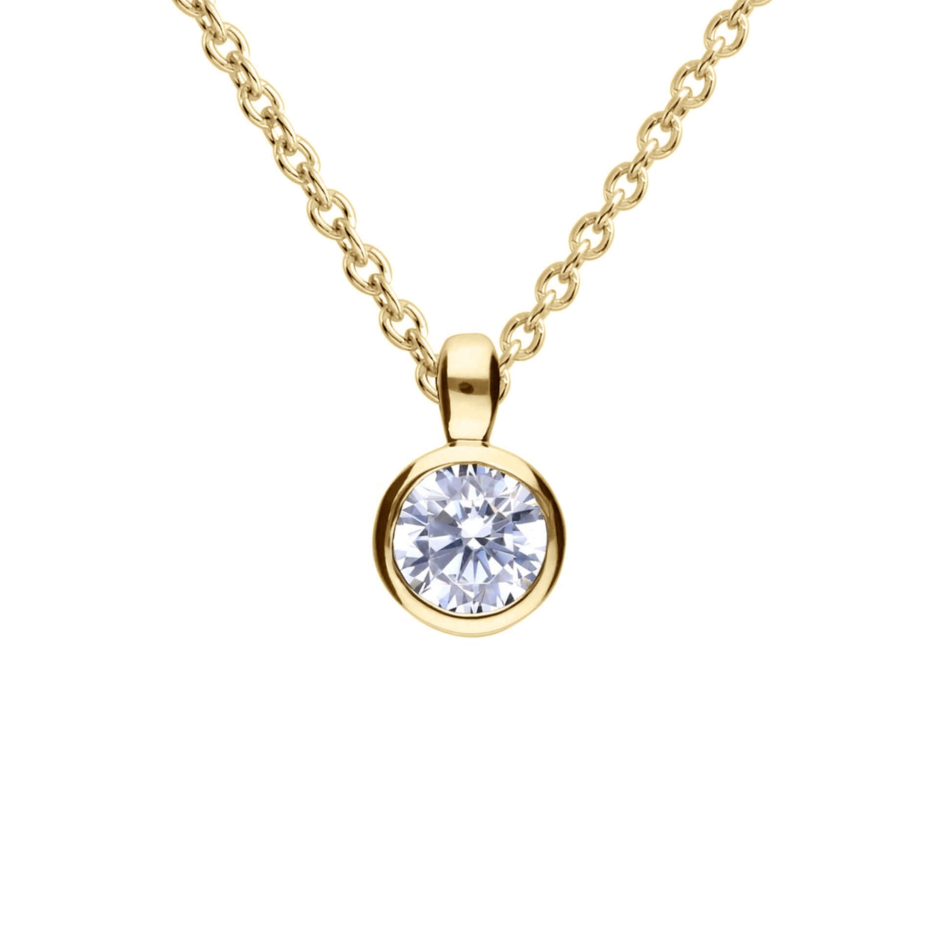 Diamonfire Bezel Set Carat Pendant | Sterling Silver Zirconia