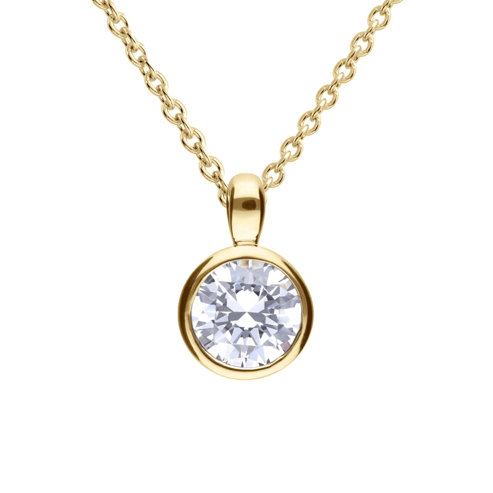 Diamonfire Bezel Set Carat Pendant | Sterling Silver Zirconia