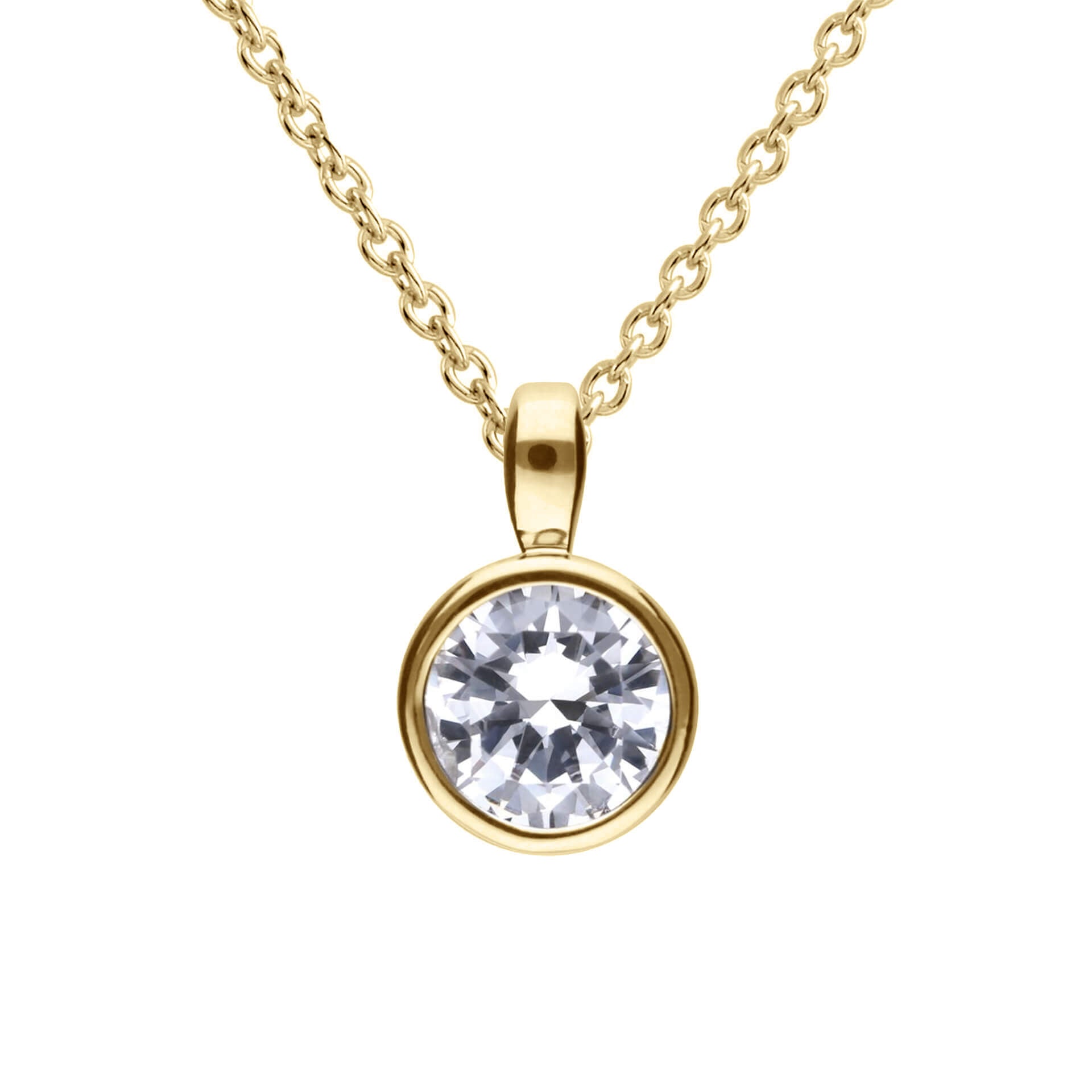 Diamonfire Bezel Set Carat Pendant | Sterling Silver Zirconia