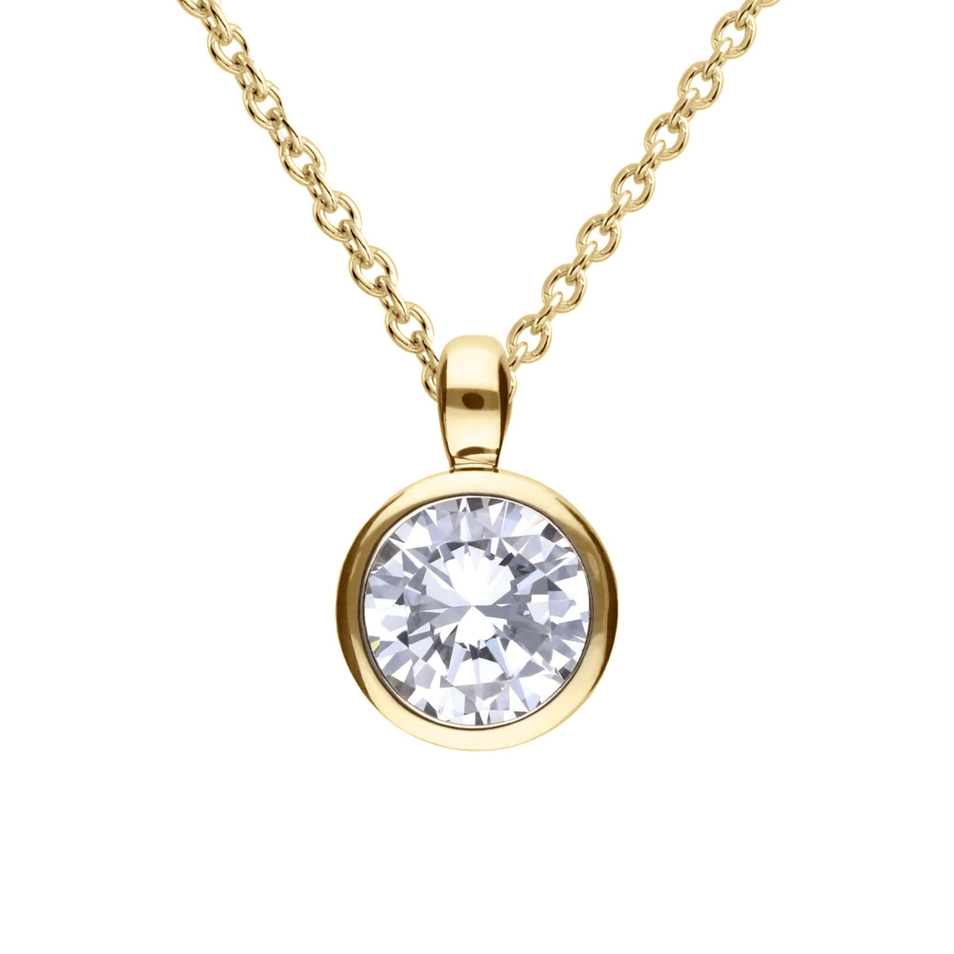 Diamonfire Bezel Set Carat Pendant | Sterling Silver Zirconia
