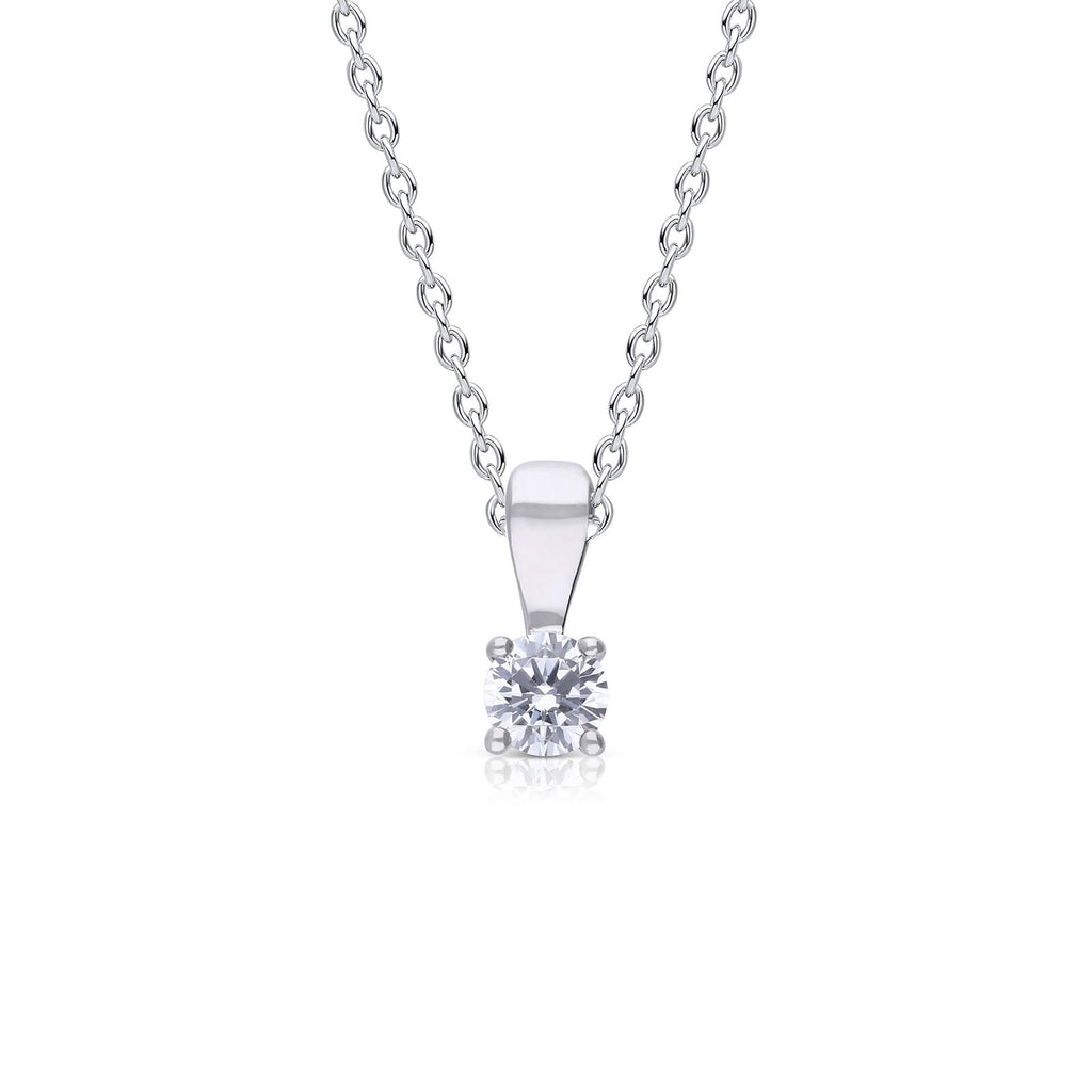 Gecko Jewellery Sterling Silver Four Claw Solitaire Zirconia Pendant