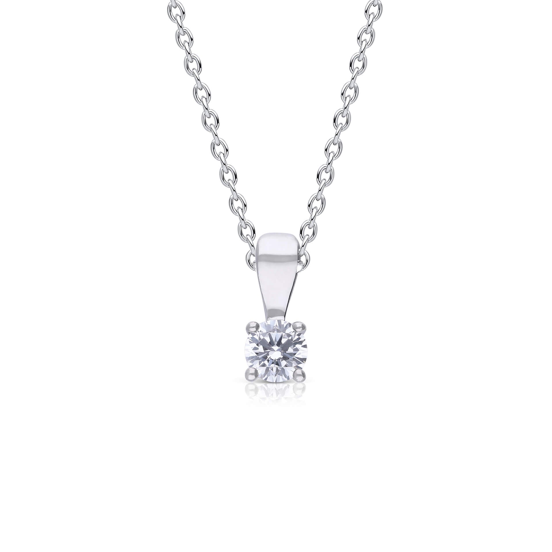 Gecko Jewellery Sterling Silver Four Claw Solitaire Zirconia Pendant