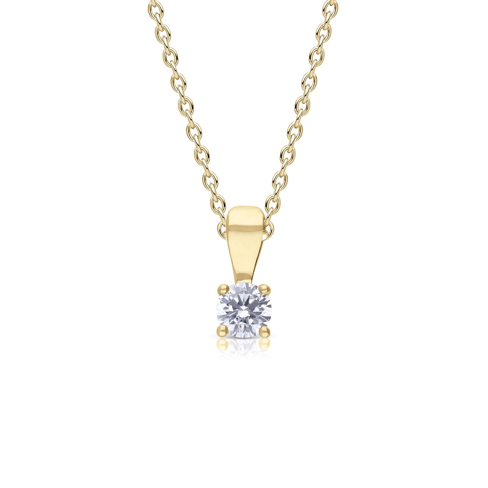 Gecko Jewellery Sterling Silver Four Claw Solitaire Zirconia Pendant