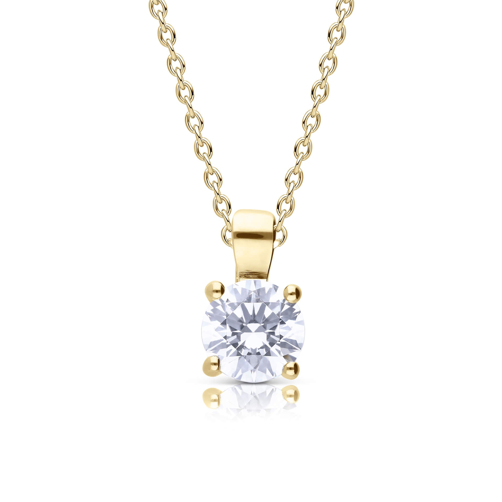 Gecko Jewellery Sterling Silver Four Claw Solitaire Zirconia Pendant
