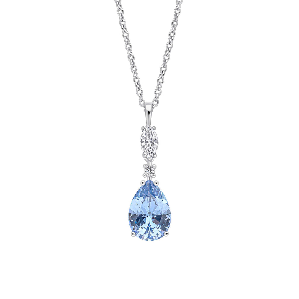 Gecko Jewellery Sterling Silver Teardrop and Marquise Drop Pendant