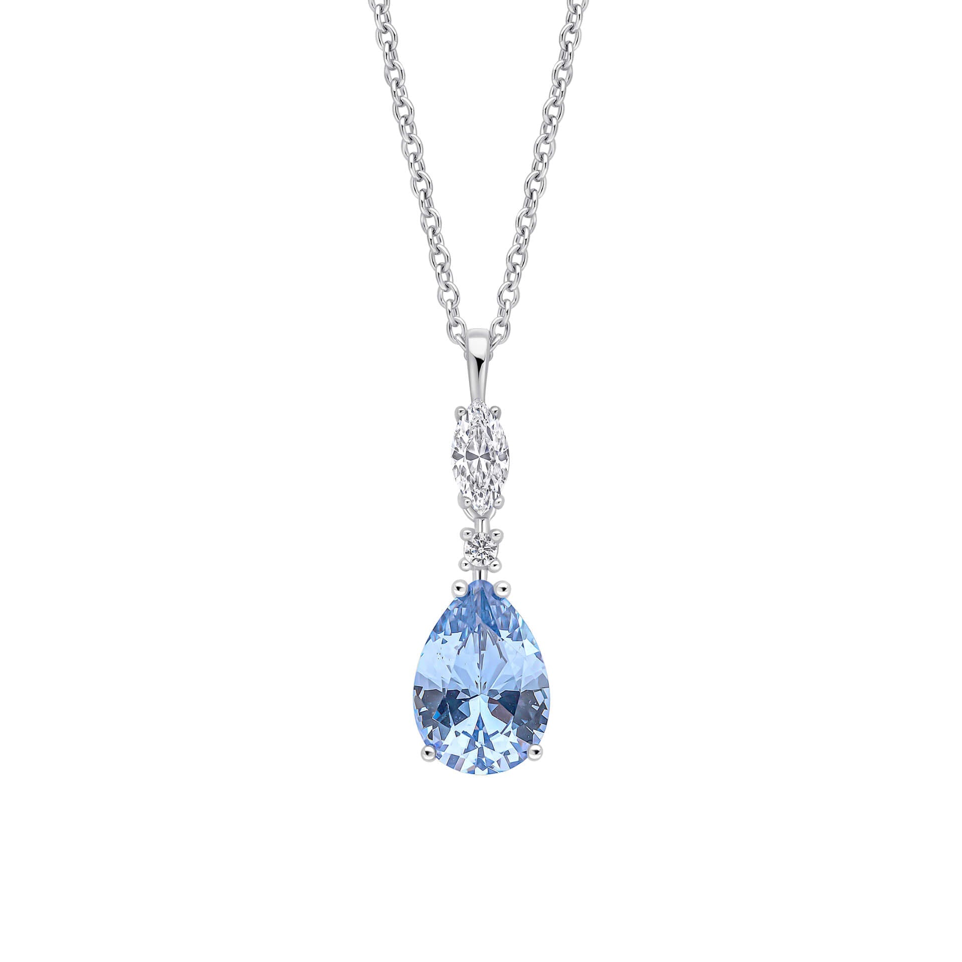 Gecko Jewellery Sterling Silver Teardrop and Marquise Drop Pendant