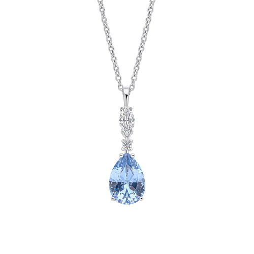 Gecko Jewellery Sterling Silver Teardrop and Marquise Drop Pendant