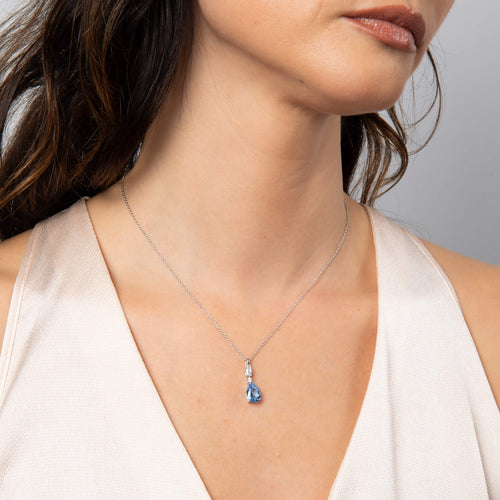Gecko Jewellery Sterling Silver Teardrop and Marquise Drop Pendant