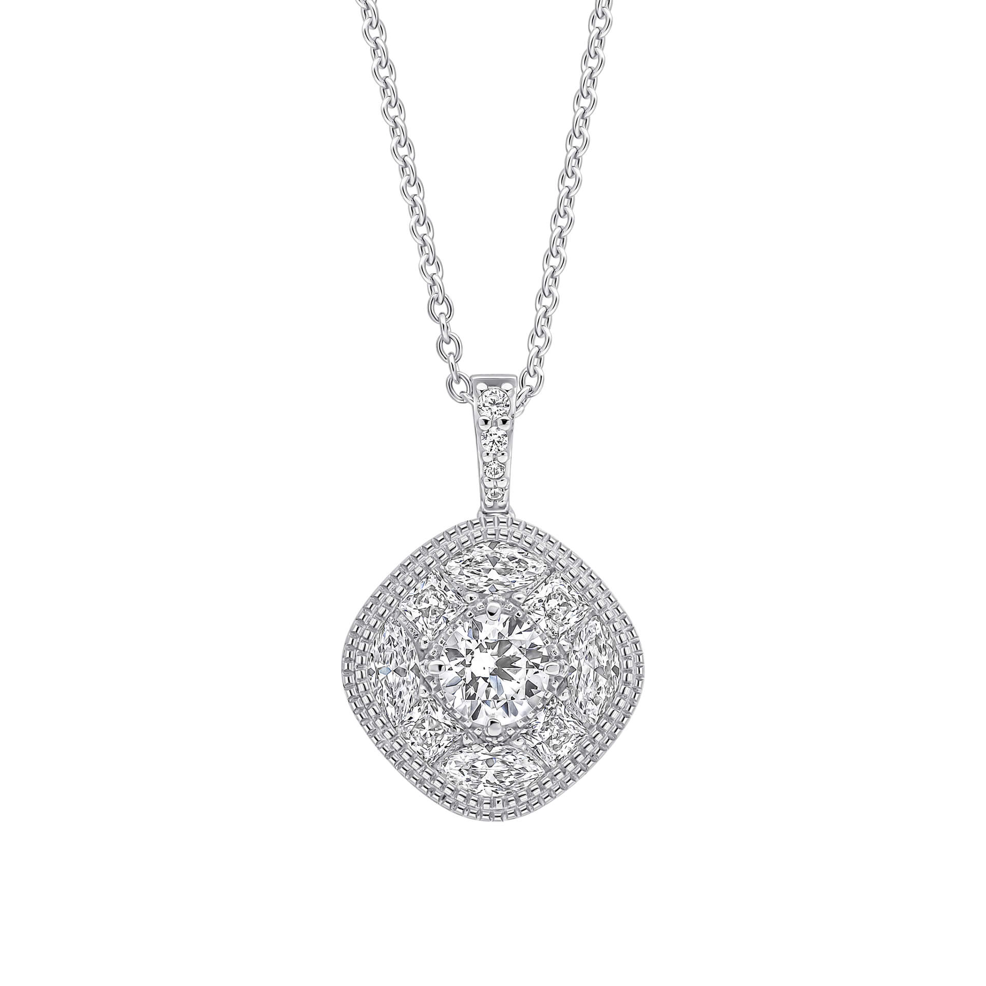 Gecko Jewellery Pave Stippled Pendant – Sterling Silver & Zirconia