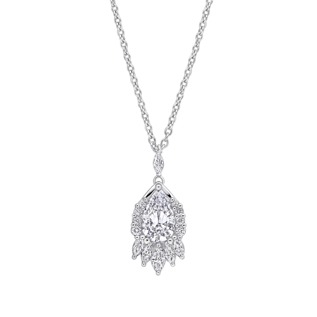 Gecko Jewellery Teardrop Chandelier Pendant | Sterling Silver & Zirconia