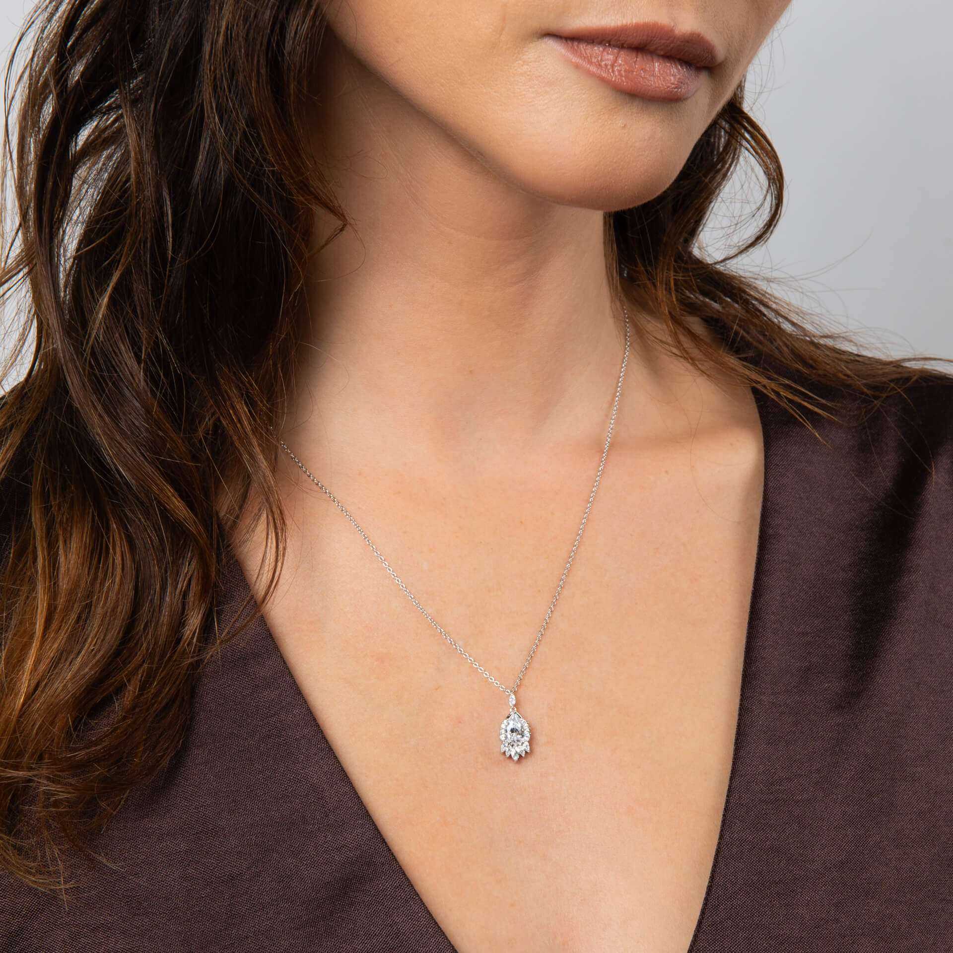 Gecko Jewellery Teardrop Chandelier Pendant | Sterling Silver & Zirconia