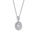 Gecko Jewellery Halo Double Drop Pendant – Sterling Silver Zirconia