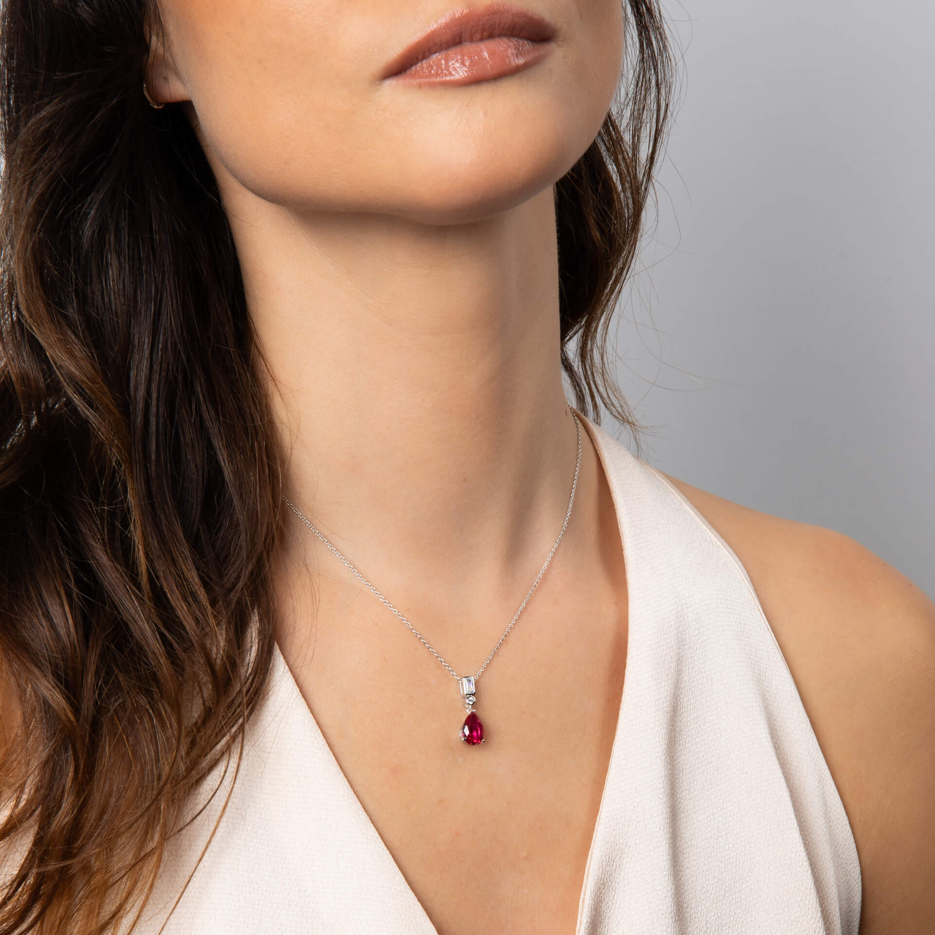 Gecko Jewellery Sterling Silver Pear Cut Zirconia Teardrop Pendant