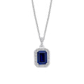 Gecko Jewellery Emerald Cut Geometric Halo Pendant in Sterling Silver